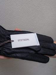 Stetson Leather Gloves / Deer-Cashmere - Black (9497901)