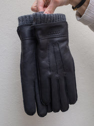 Stetson Leather Gloves / Deer-Cashmere - Black (9497901)