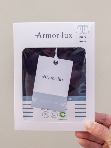 Armor Lux Plain boxers - Light Organic Cotton / Navy (78980 FU8)