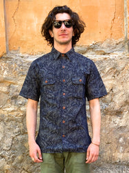 Momotaro 06-084 Indigo Jacquard SS Shirt