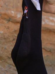 Decka Pile Socks - Embroidery MM / Black