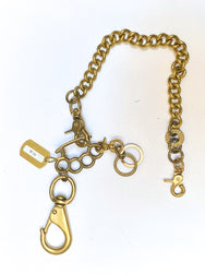 Iron Heart Brass Wallet Chain with Rings and Clip - Mildblend