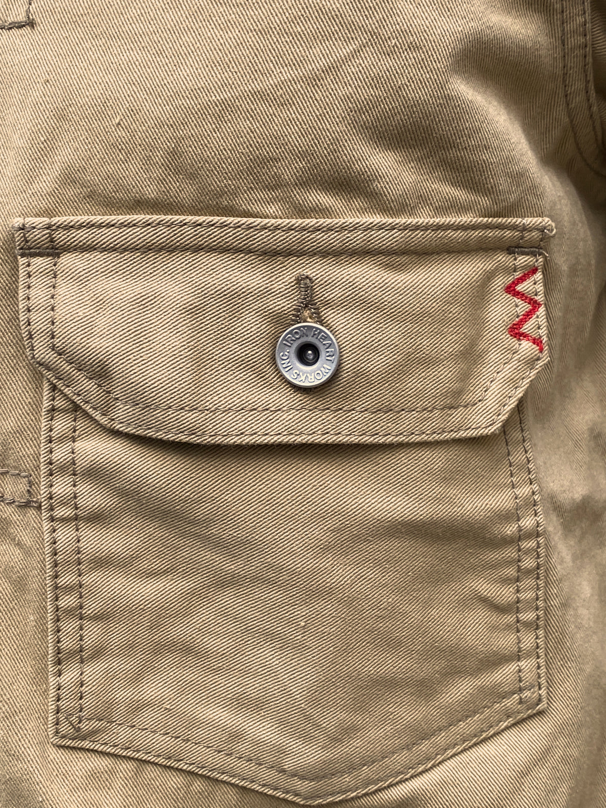 Iron Heart IHJ-84-BEI 12oz Selvedge Chino Type II Jacket – Beige