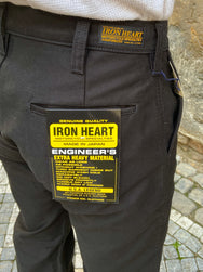 Iron Heart IH-720-BLK Whipcord Work Pants - Superblack