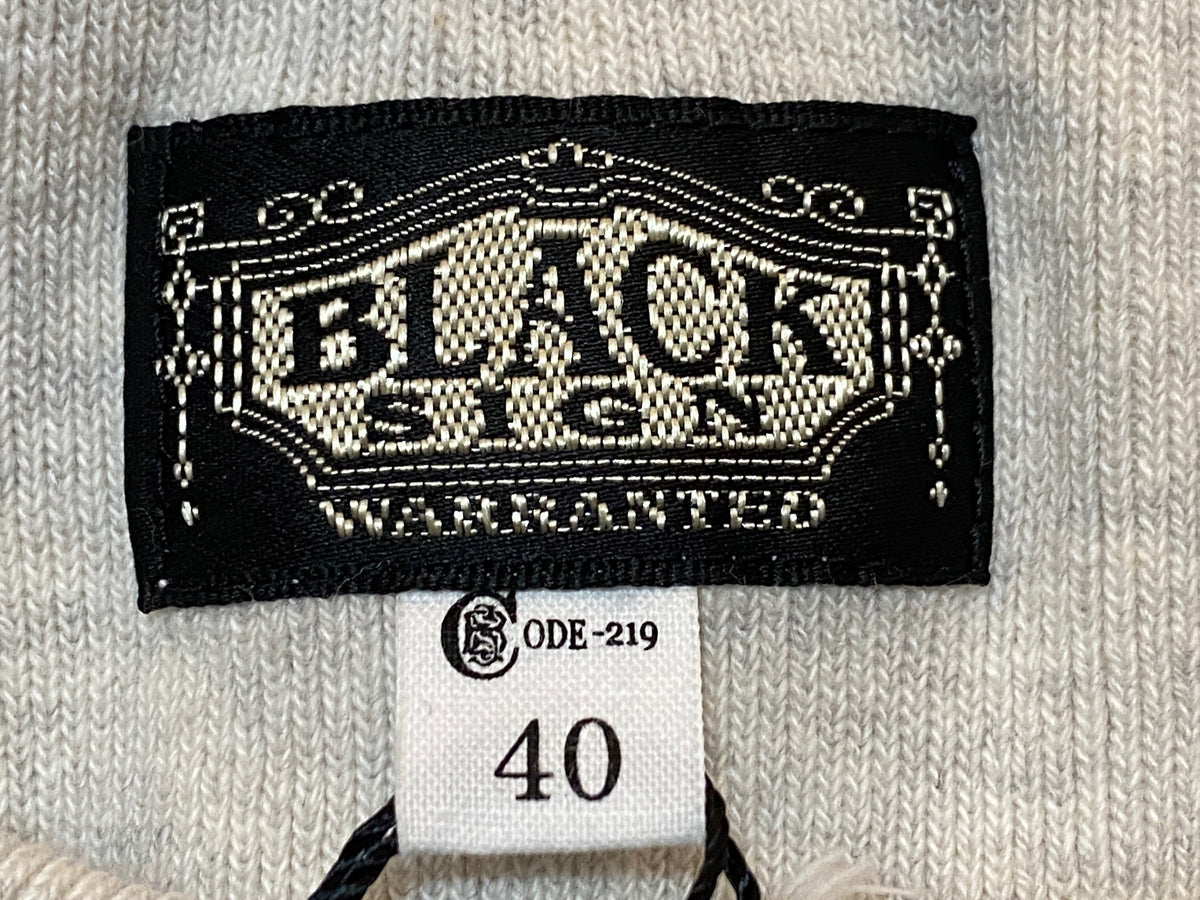 Black Sign Henley Neck 3/4Sleeve Amish Underwear Smoky White