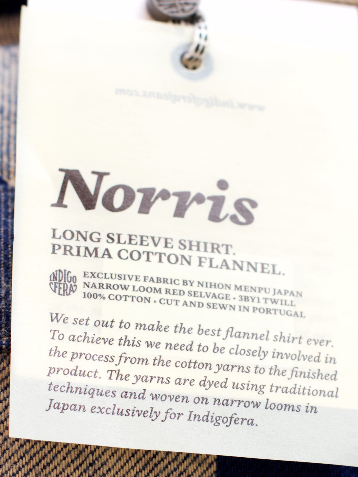 Indigofera Norris Shirt Check Flannel Indigo / Beige