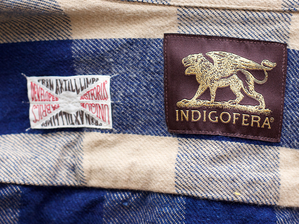 Indigofera Norris Shirt Check Flannel Indigo / Beige