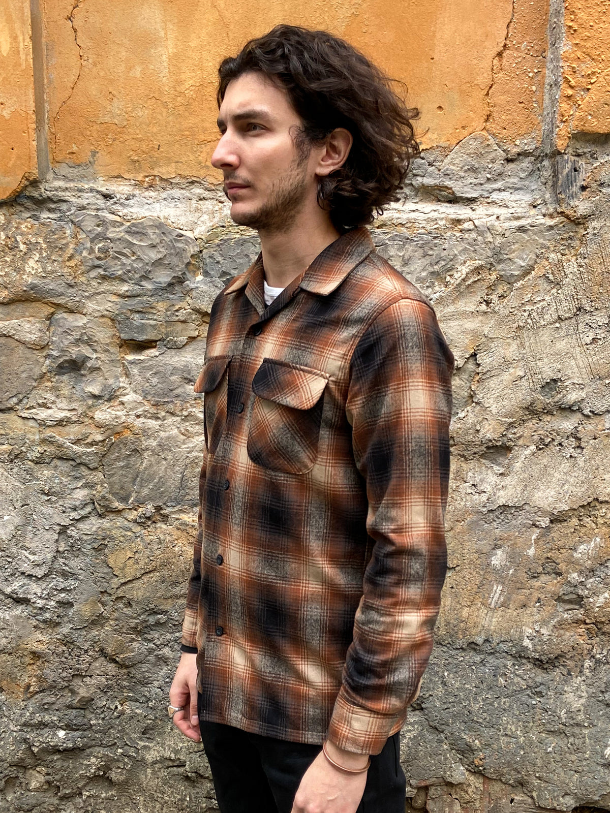 Pendleton Board Shirt Brown/Rust Ombre