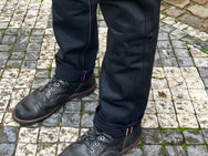 Momotaro Jeans 0605-B 15.7oz Black Selvedge Denim - Natural Tapered Fit