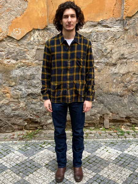 Nudie Jeans Sten Black Watch Overshirt Navy