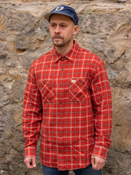 Nudie Jeans Filip Flannel Lumber Check Poppy Red