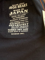 Iron Heart IHSH-275-BLK 12oz Selvedge Denim Work Shirt “The Johnny Cash Works Again” - Black
