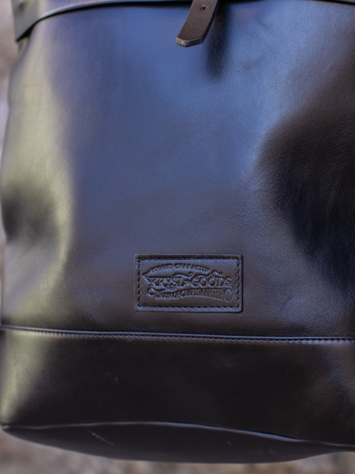 Krysl Goods Roll Top Backpack Leather Black