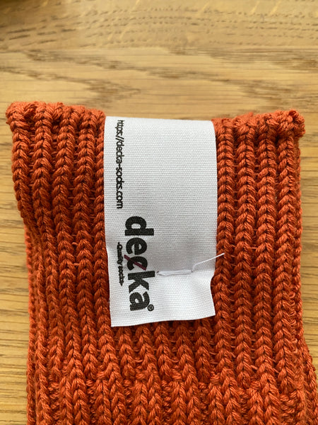 Decka Cased Heavy Weight Plain Socks -1st collection - Orange [de-01]
