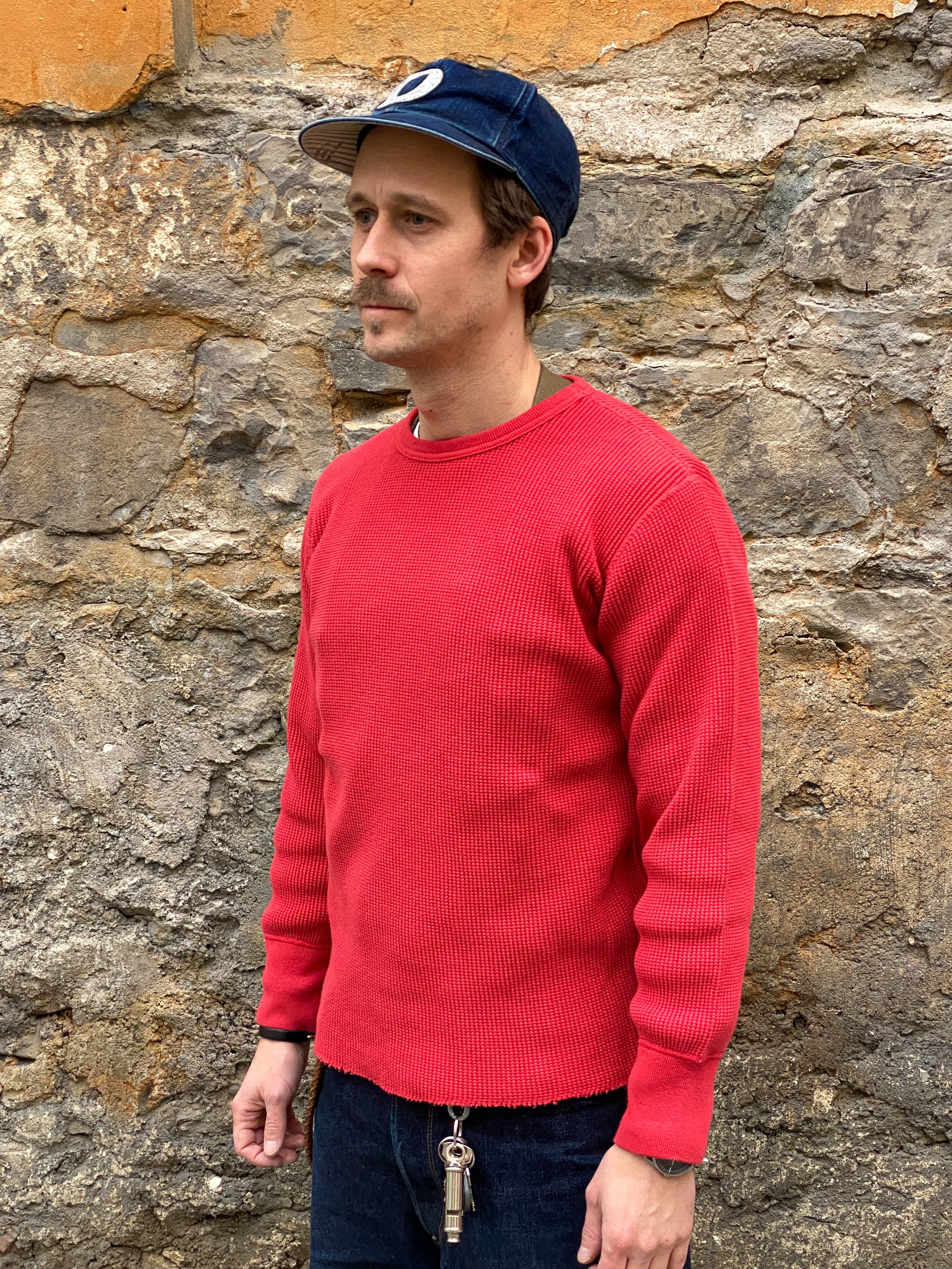 Studio d'Artisan 9936 Heavy thermal long sleeve T-shirt Red