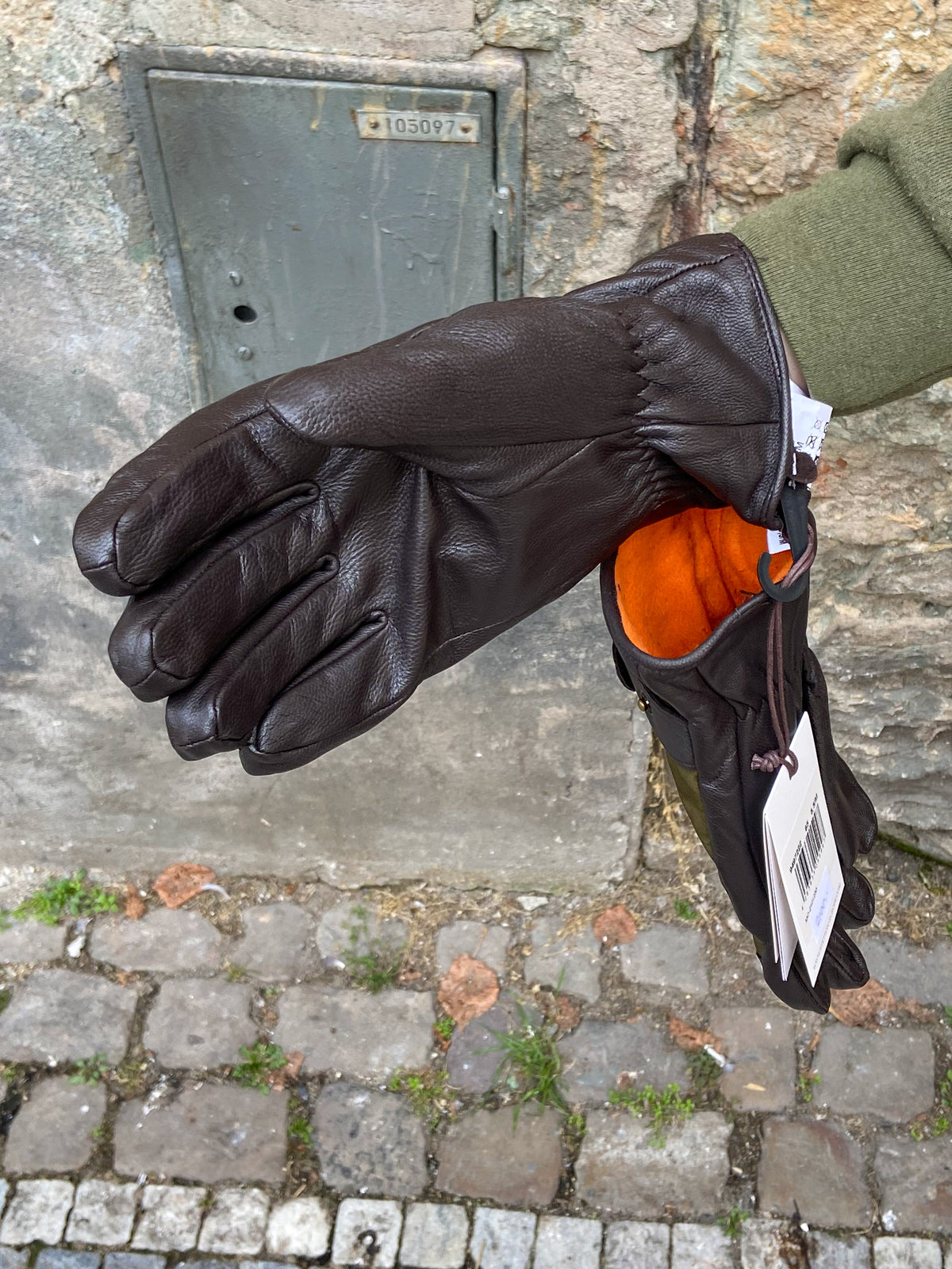 Stetson Nappa Leather Waxed Cotton  Gloves Olive (9497222)
