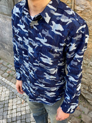 Momotaro 05-295 Indigo Camouflage Shirt