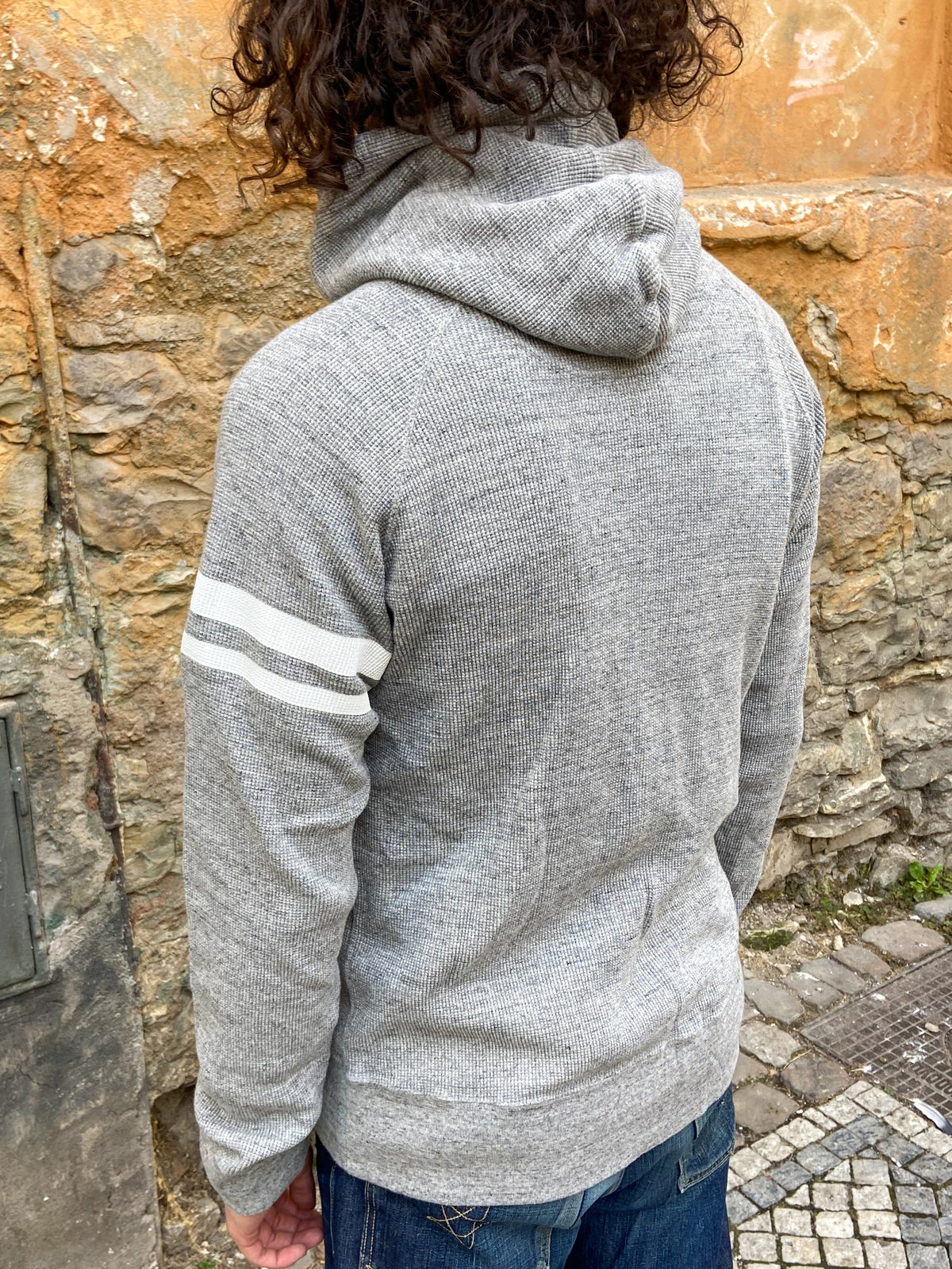 Momotaro 07-045 Thermal Hooded Sweatshirt Grey