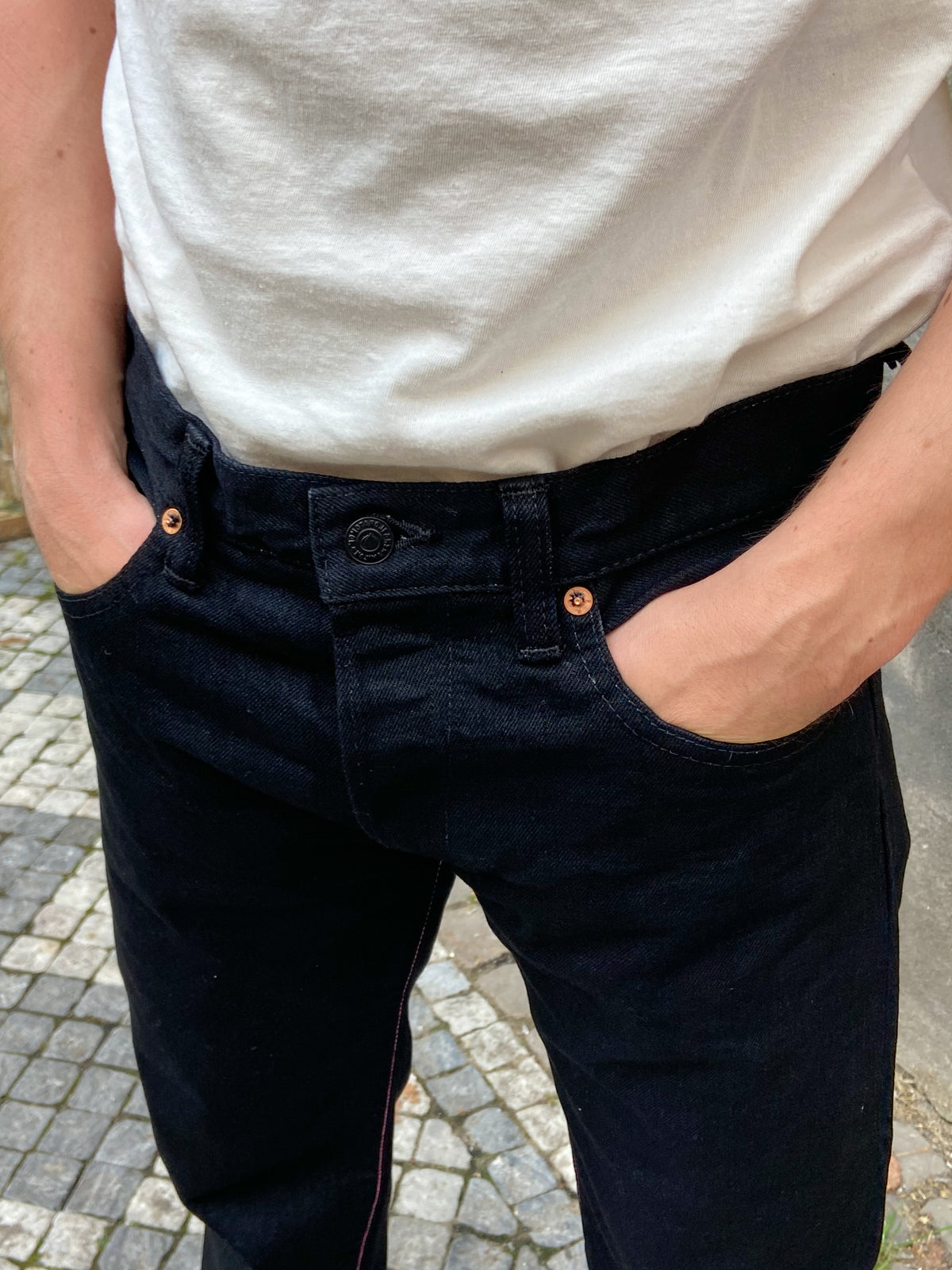 Momotaro B0705-SP Black Denim Jeans