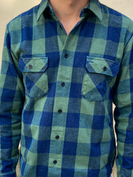 Indigofera Flannel Norris Shirt Dark Indigo / Green