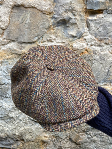 Stetson Hatteras New Harris Tweed Flat Cap Brown (6840527)