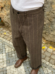 Momotaro 01-095 Twist Yarn Stripe Trousers