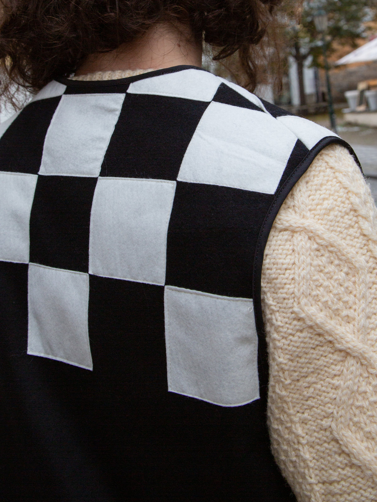 Black Sign 2 Way Race Truck Vest / Checker × Midnight Black (BSFV-15203BKWH)