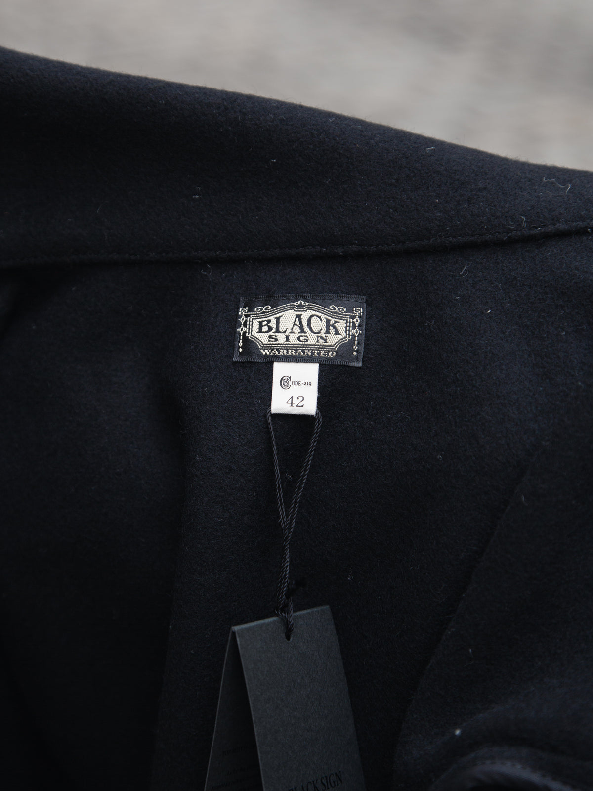 Black Sign Italian Collar “ GIGORO” Jacket / Black Wool (BSFJ-22408BLK)