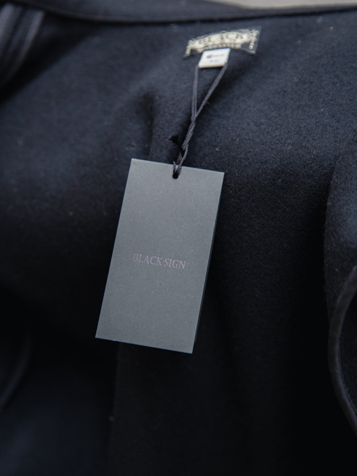 Black Sign Italian Collar “ GIGORO” Jacket / Black Wool (BSFJ-22408BLK)