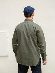 Black Sign US Navy Open Pocket Working Shirt / Herringbone - Soldier Green (BSFL-22101OLV)