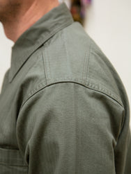 Black Sign US Navy Open Pocket Working Shirt / Herringbone - Soldier Green (BSFL-22101OLV)
