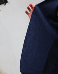 Hansen Garments Charlie Easy Three Button Blazer Crinkle Blue