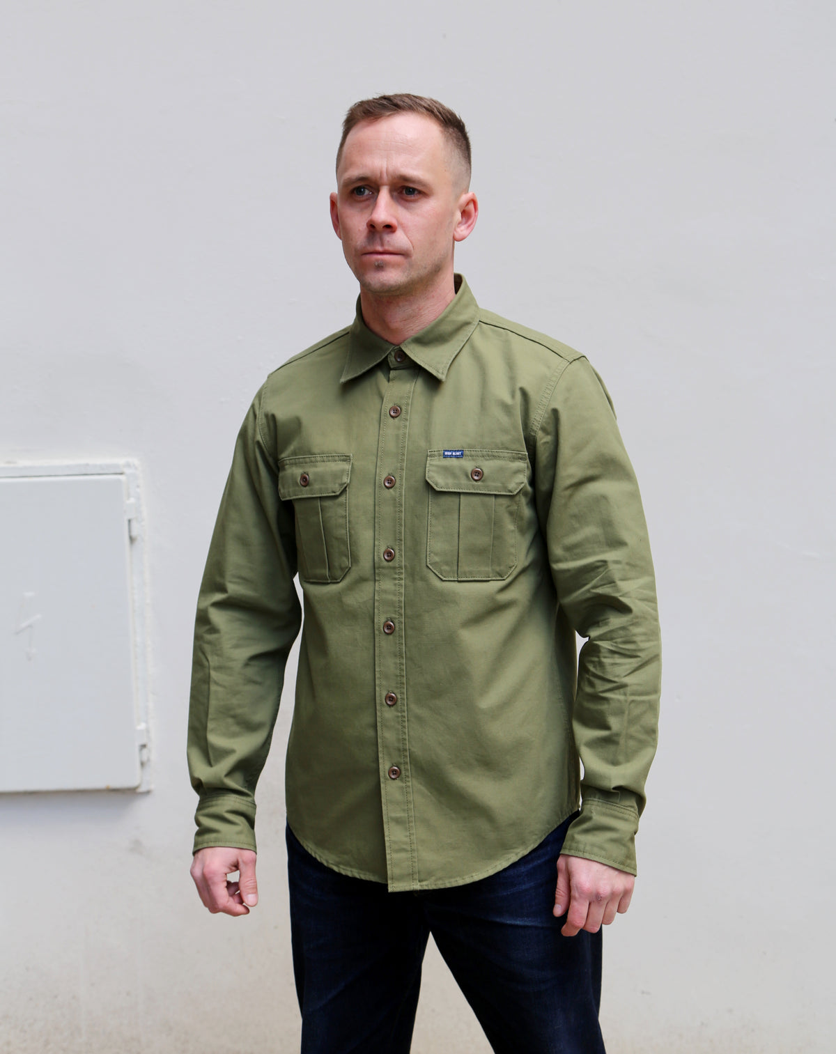 Iron Heart IHSH-354-ODG 9oz Military Shirt Olive Drab Green