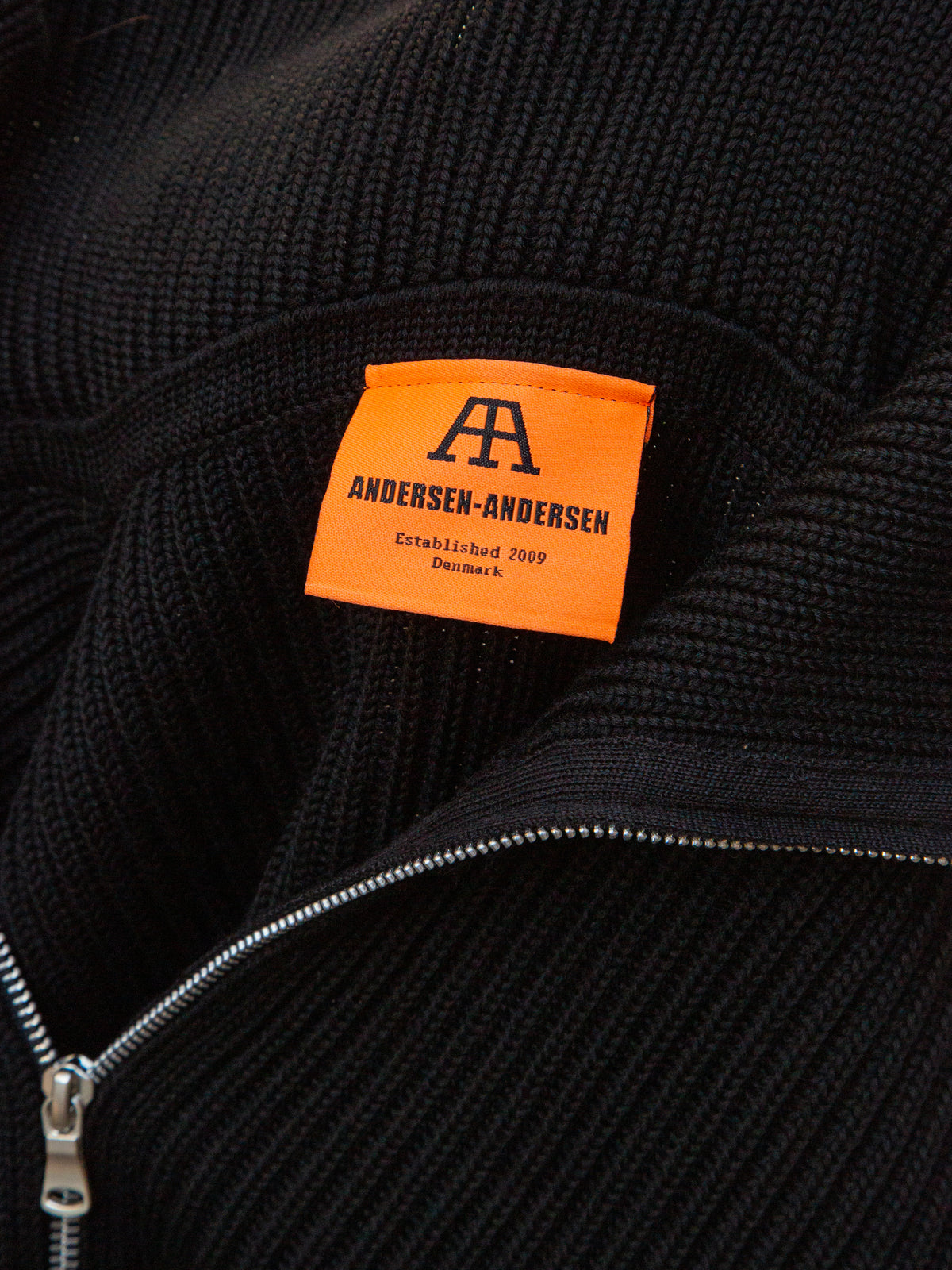 Andersen Andersen Navy Half-Zip / Pure Wool - Black
