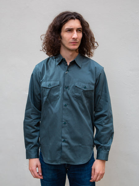 Joe McCoy MS20010 8HU HBT WORKSHIRT L/S / Herringbone - Forest