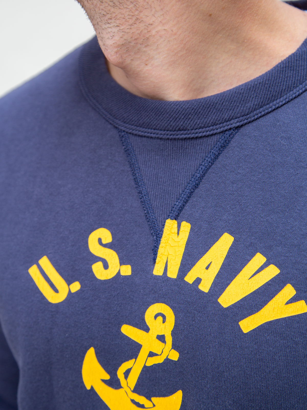 The Real McCoy's MC19108 Military Print Sweatshirt / US NAVY Anchor