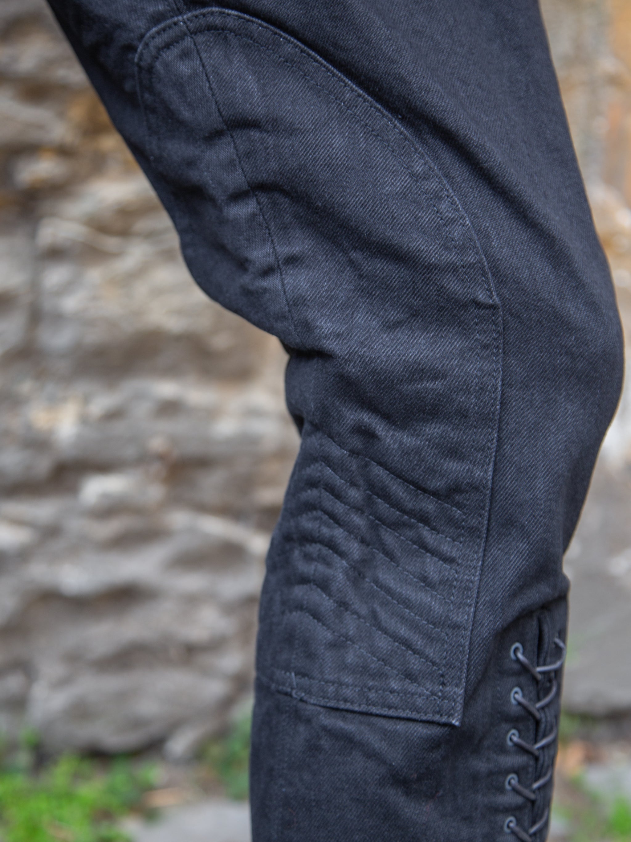 Black Sign 15oz Black Denim Sheriff Breeches - Deep Black (BSFP-20507BLK)