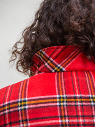 Hansen Atlas Short Jacket / Double Face Wool - Red Check Pepita