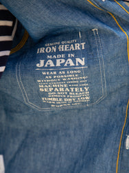 Iron Heart 5oz Selvedge Cotton Linen Chambray Work Shirt IHSH-222-IND