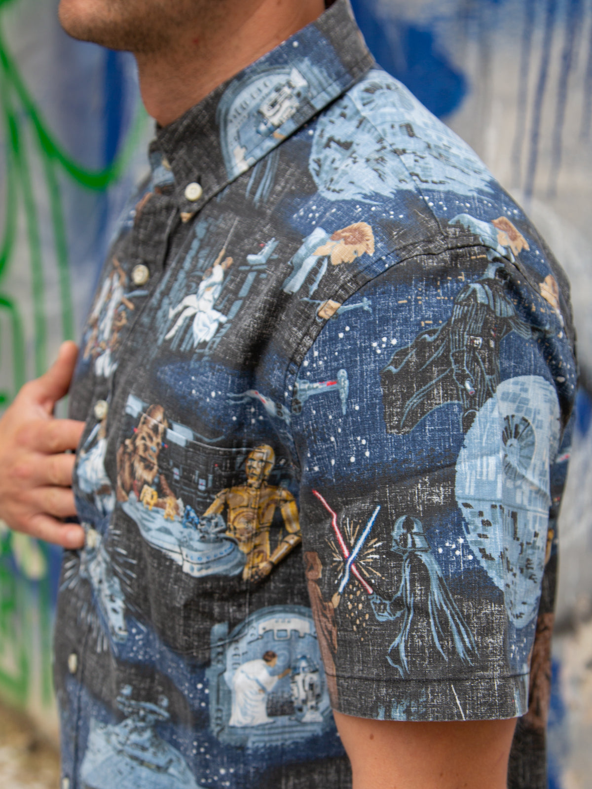 Reyn Spooner Tailored Buttonfront Shirt / STAR WARS™ A Galaxy Far, Far Away - Black