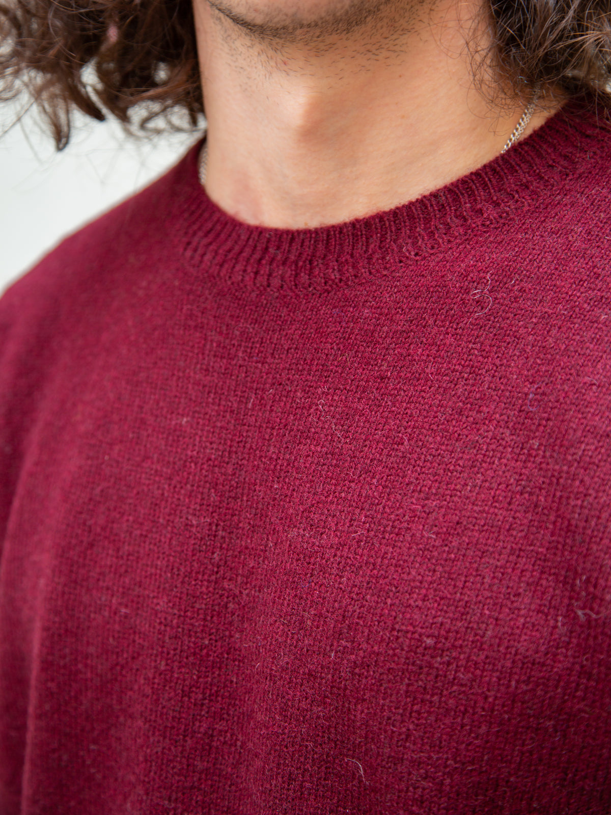 Pendleton Crewneck Sweater / Shetland Wool - Brick Red