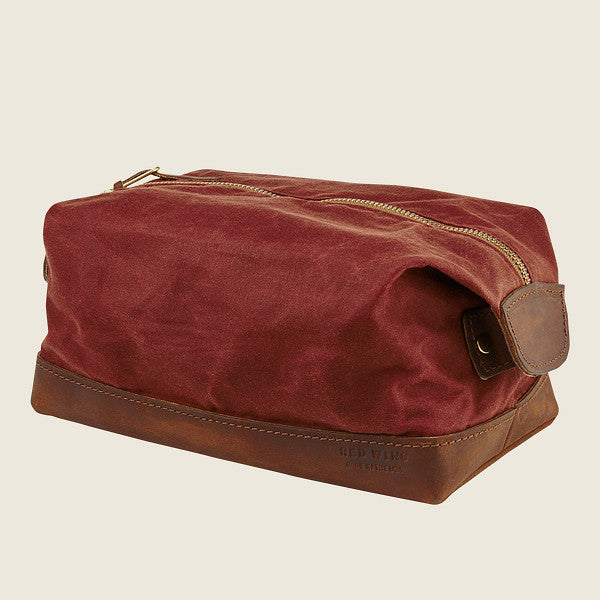 Red Wing Travelers Dopp Kit Leather/Waxed Canvas - Red