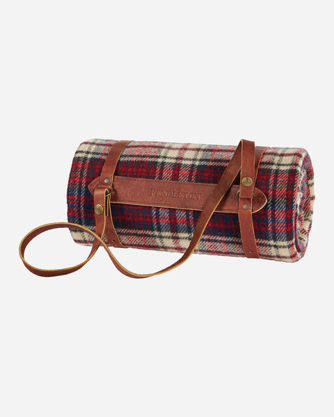 Pendleton Motor Robe With Leather Carrier - Pittock Plaid